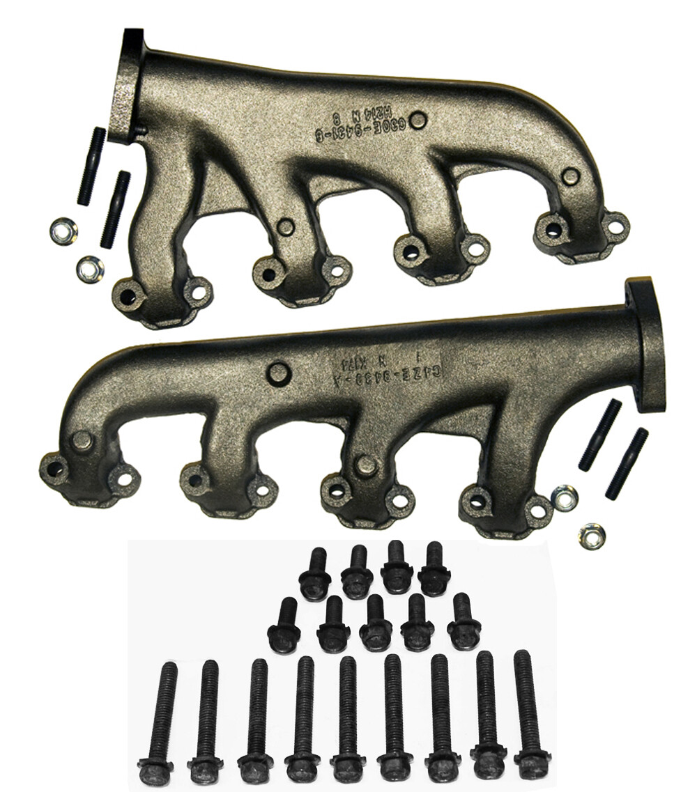 New 1965-1967 Mustang Hi-po High Performance Exhaust Manifolds Pair w/ Bolt Kit