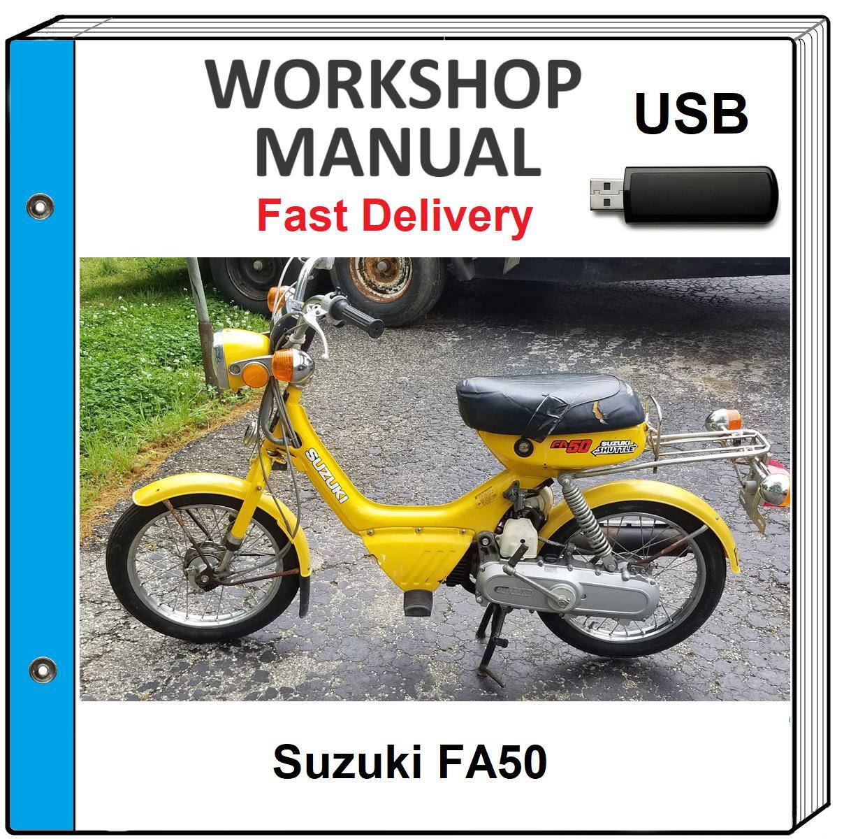 SUZUKI FA50 1985 1986 1987 1988 1989 1990 1991 SERVICE REPAIR SHOP MANUAL USB