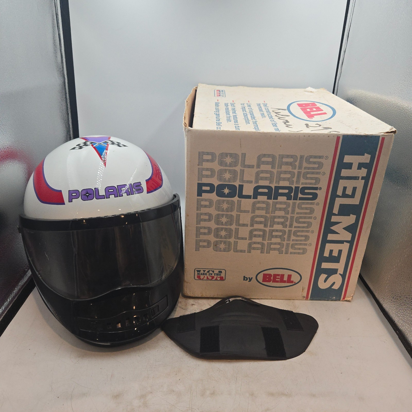 Vintage 1995 Bell Polaris Indy Wedge Snowmobile Helmet W/ Original Box - XL