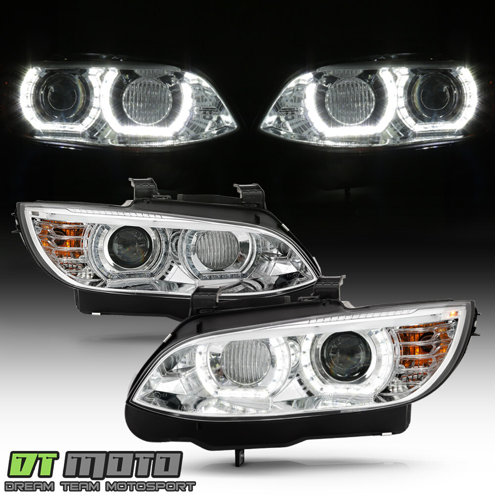 2007-2010 BMW E92 E93 328i Coupe HID w/AFS LED 3D Halo DRL Headlights Headlamps