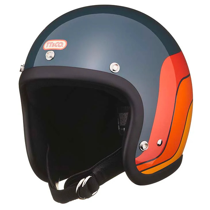 TT&CO. USA DOT SUPER MAGNUM 70's VINTAGE BLUE Motorcycle Open Face Helmet