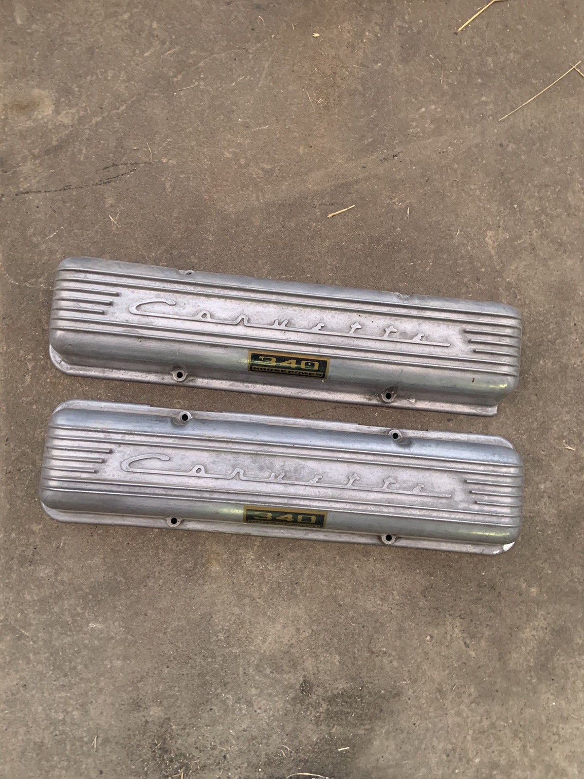 1957 -1961 Corvette Original Cast Aluminum Valve Covers GM 3726086 1957 -1961 Corvette Original Cast Aluminum Valve Covers GM 3726086