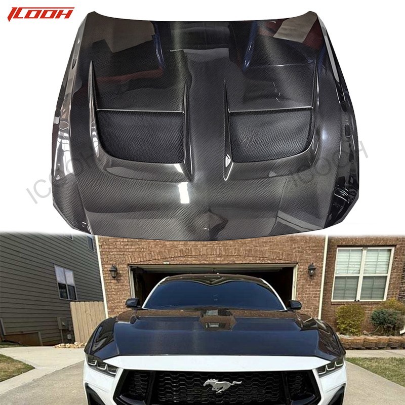 Carbon Fiber Hood for 2024-27 Mustang Ford GTD Style Vented Bonnet US Stock