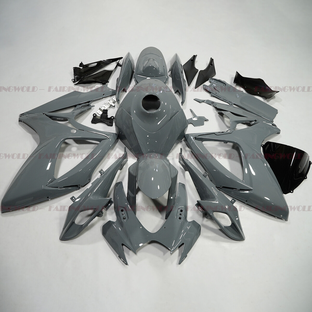 Gloss Nardo Gray Fairings Kit w/ Tank Cover Fit for SUZUKI GSXR600/750 06-07 ABS
