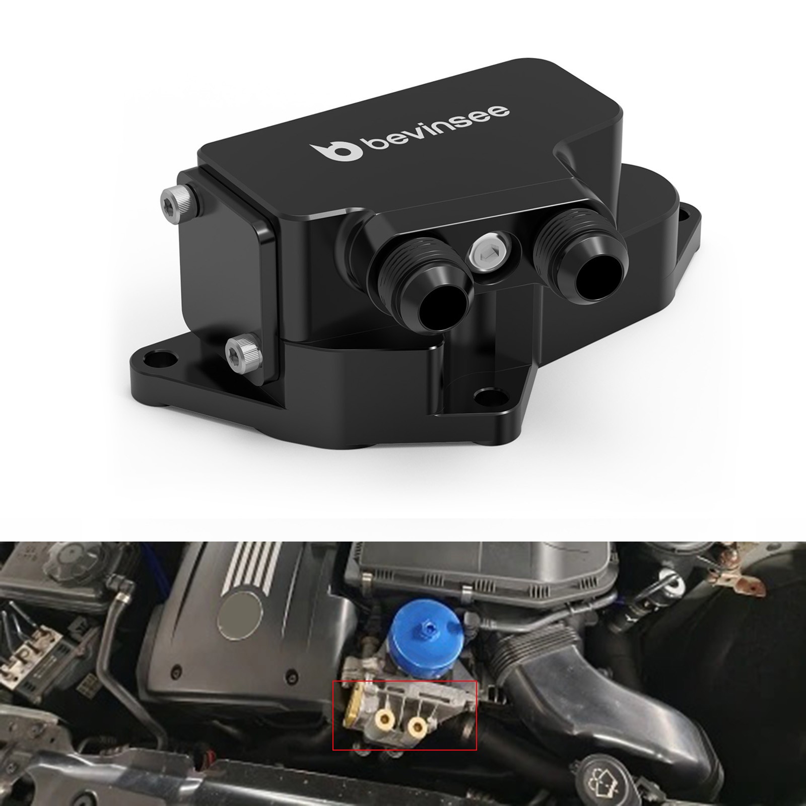 Oil Cooler Adapter with Thermostat For BMW N54 N55 Engines E90 E92 335i 135i 1M