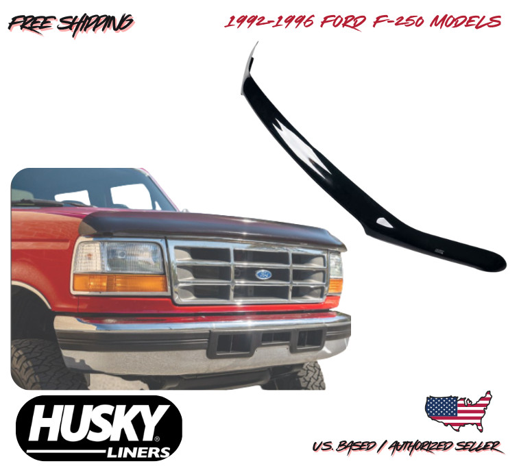1992-1996 Ford F-250 High Profile BugFlector II Hood Bug Shield Protector Smoke 1992-1996 Ford F-250 High Profile BugFlector II Hood Bug Shield Protector Smoke