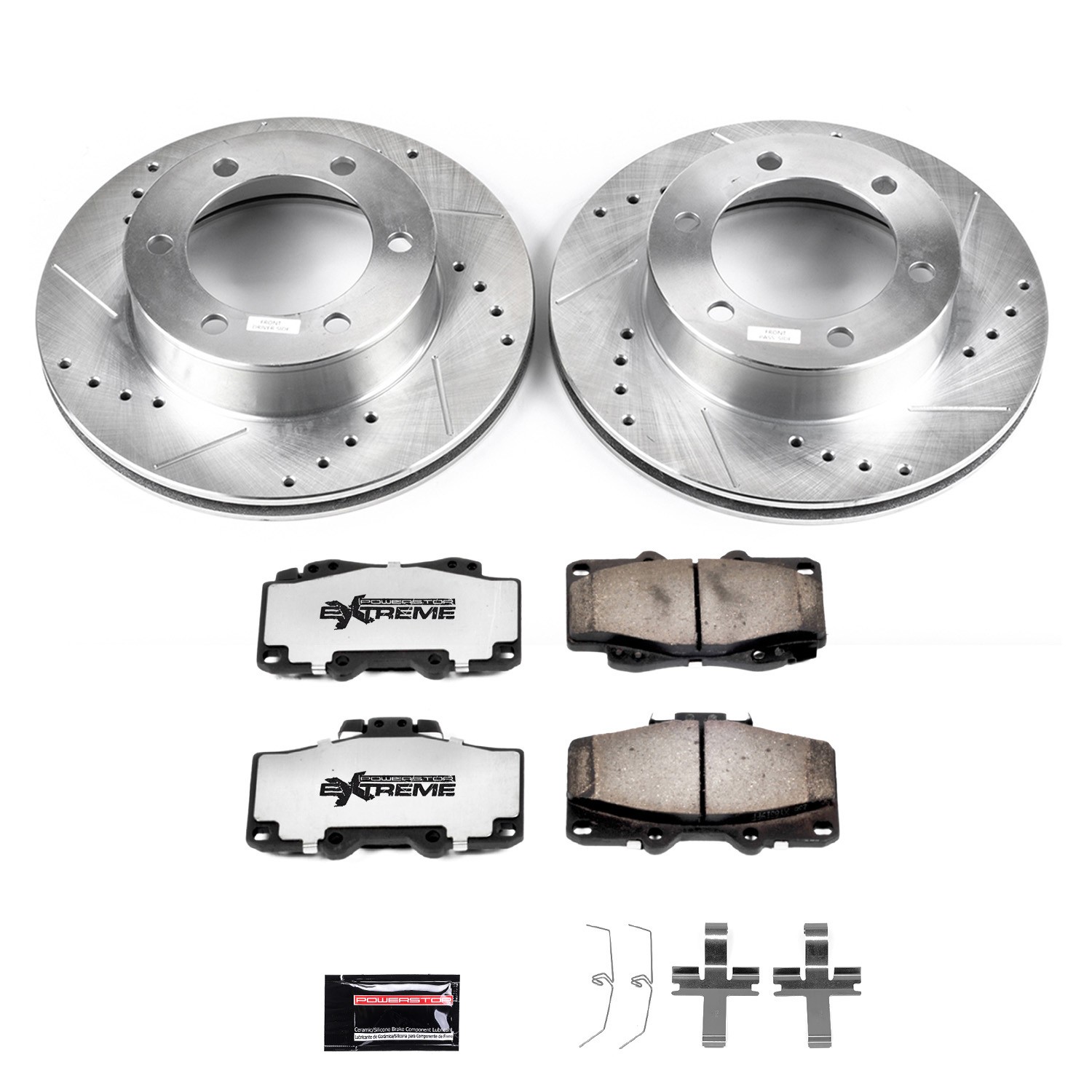 PowerStop Z36 Carbon-Fiber Ceramic Brake Pad with Drilled and Slotted Rotor Kit