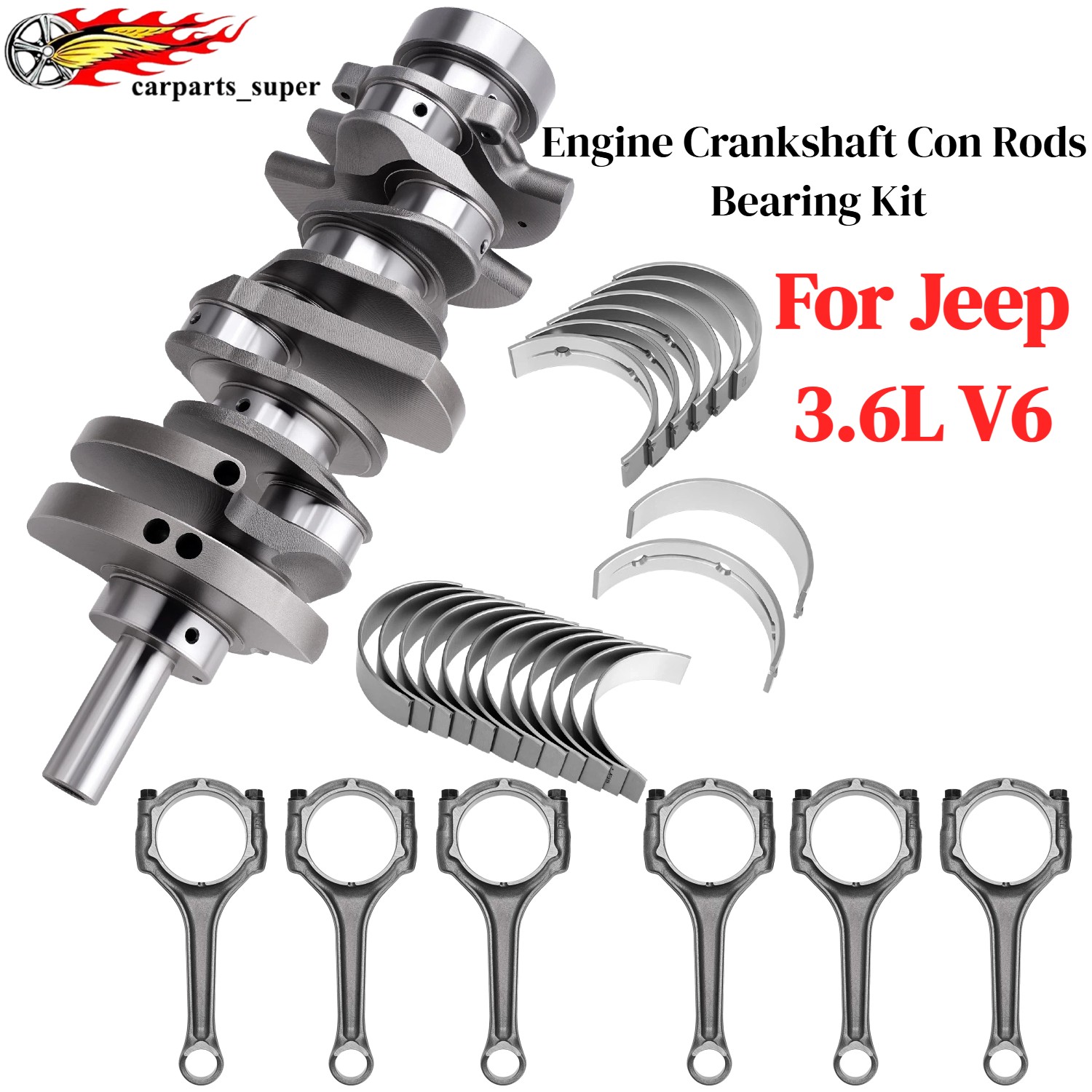 Engine Crankshaft Con Rods Bearing Kit 3.6L V6 For Jeep Chrysler Dodge 2011-2016 Engine Crankshaft Con Rods Bearing Kit 3.6L V6 For Jeep Chrysler Dodge 2011-2016