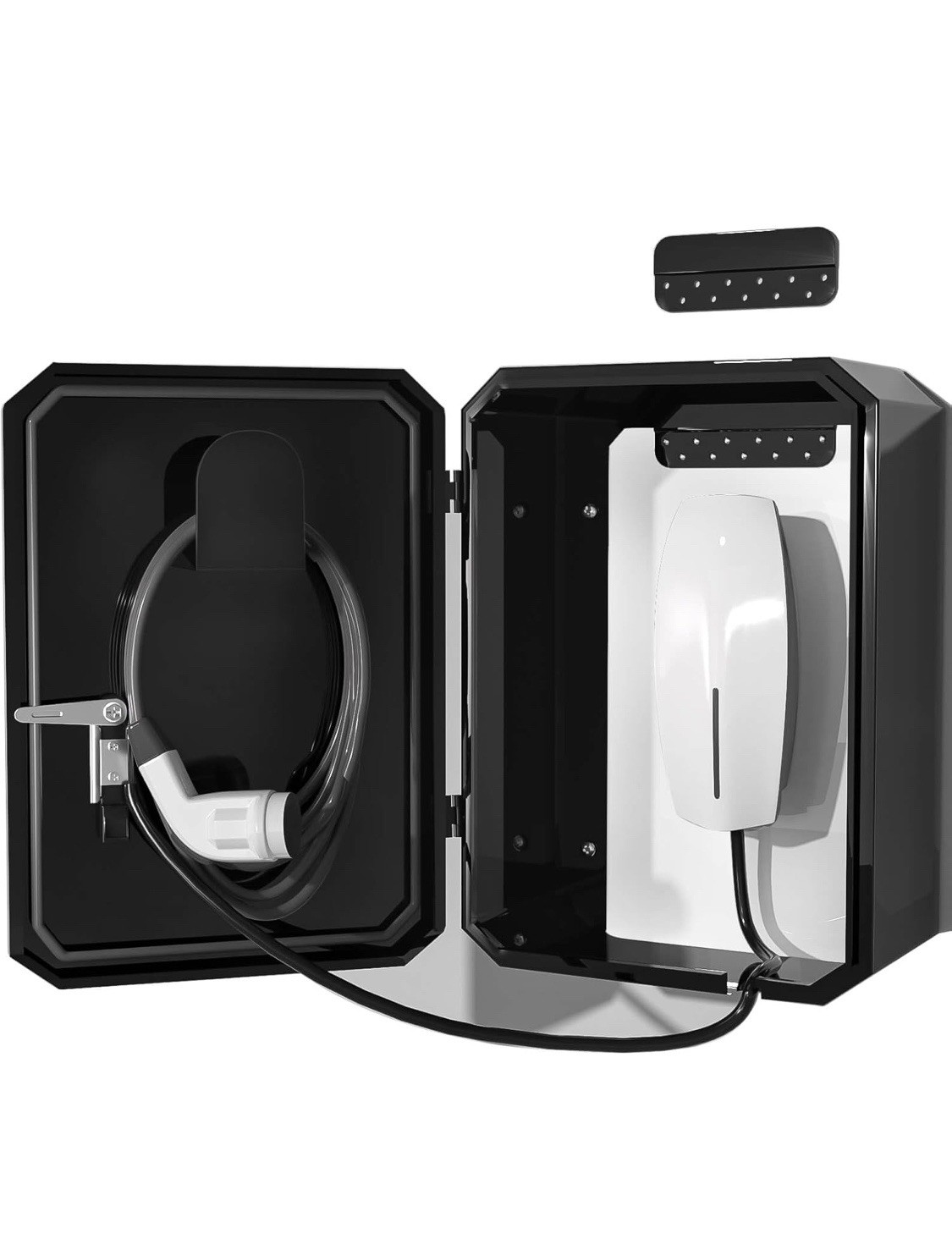 Wall-Mounted 1.2mm Cold Rolled Steel EV Charger Protection Box Seamless w Lock