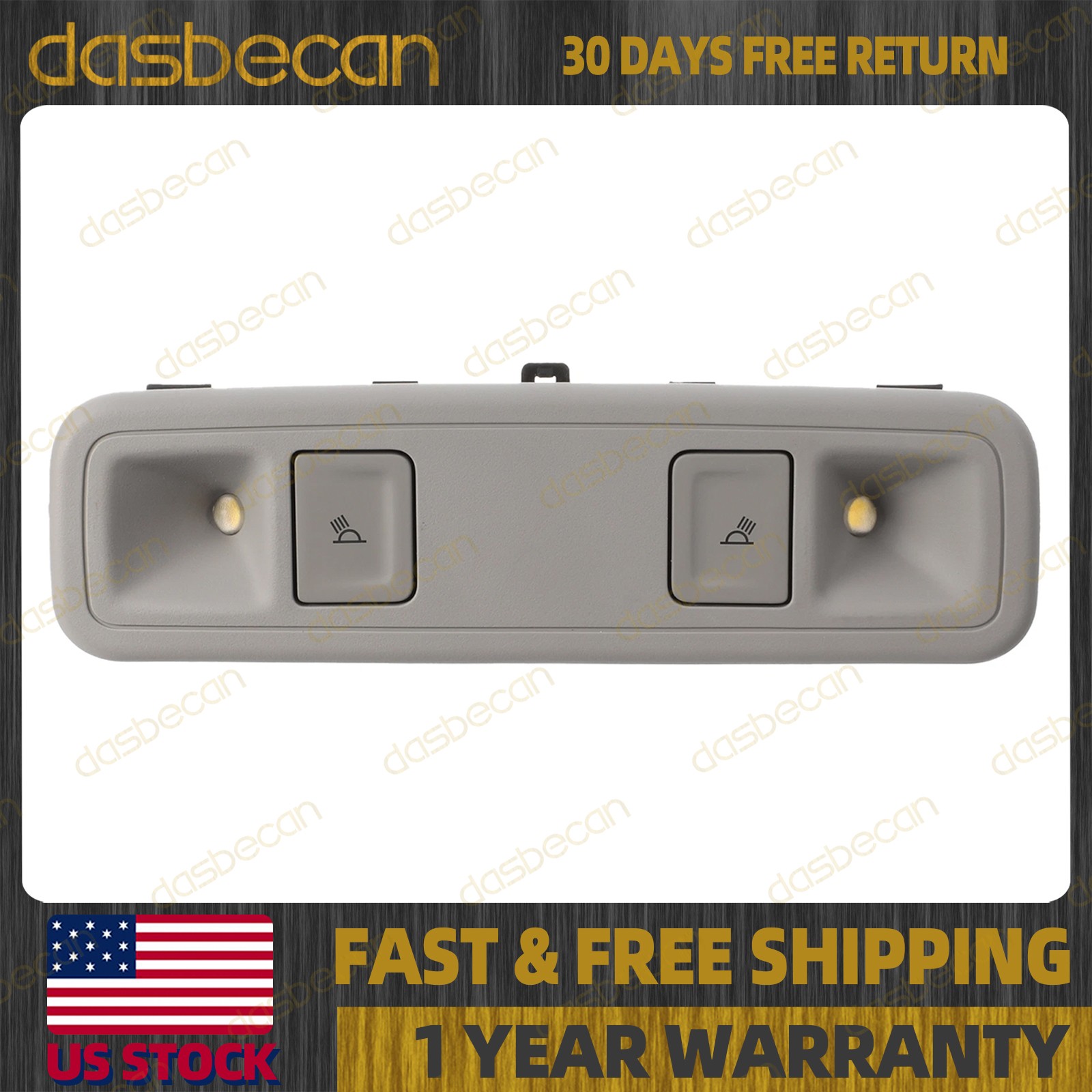 Rear Gray Dome Light Lamp for Silverado Sierra 2014-2020 23155119 84398398