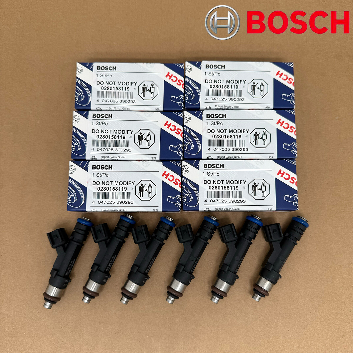 6x Genuine Bosch OEM Fuel Injector for 07-10 Jeep Wrangler Chrysler 3.3L 3.8L