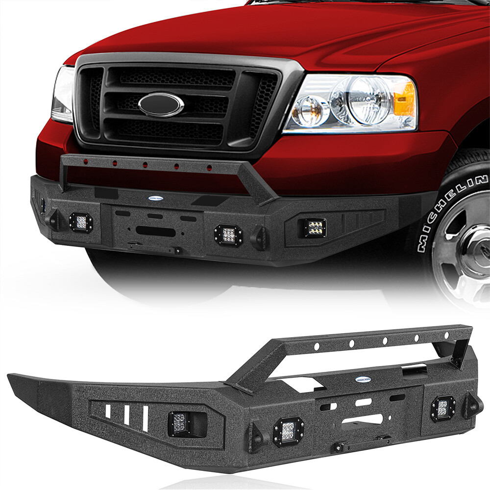 Full Width Front Bumper w/ Winch Plate Fit 2004-2008 Ford F-150 Trucks Pickup