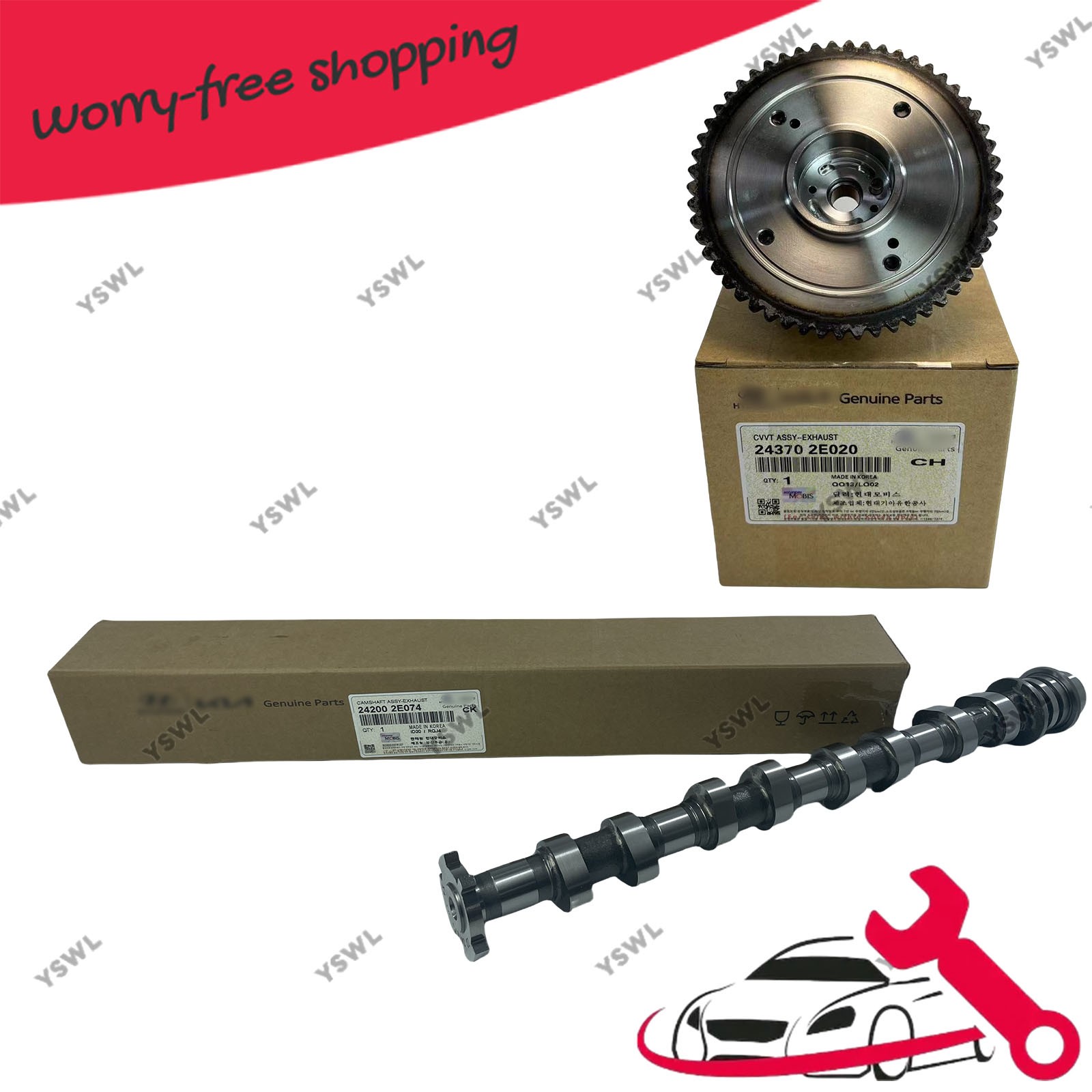 Genuine Exhaust Camshaft & CVVT Gear for 24200-2E074 2017-2025 Hyundai Kia 2.0L Genuine Exhaust Camshaft & CVVT Gear for 24200-2E074 2017-2025 Hyundai Kia 2.0L