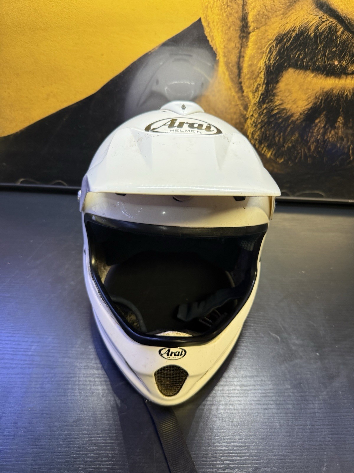 Vintage Arai MX-Pro Motocross Helmet Small 55-56cm White Japan Restoration Vintage Arai MX-Pro Motocross Helmet Small 55-56cm White Japan Restoration