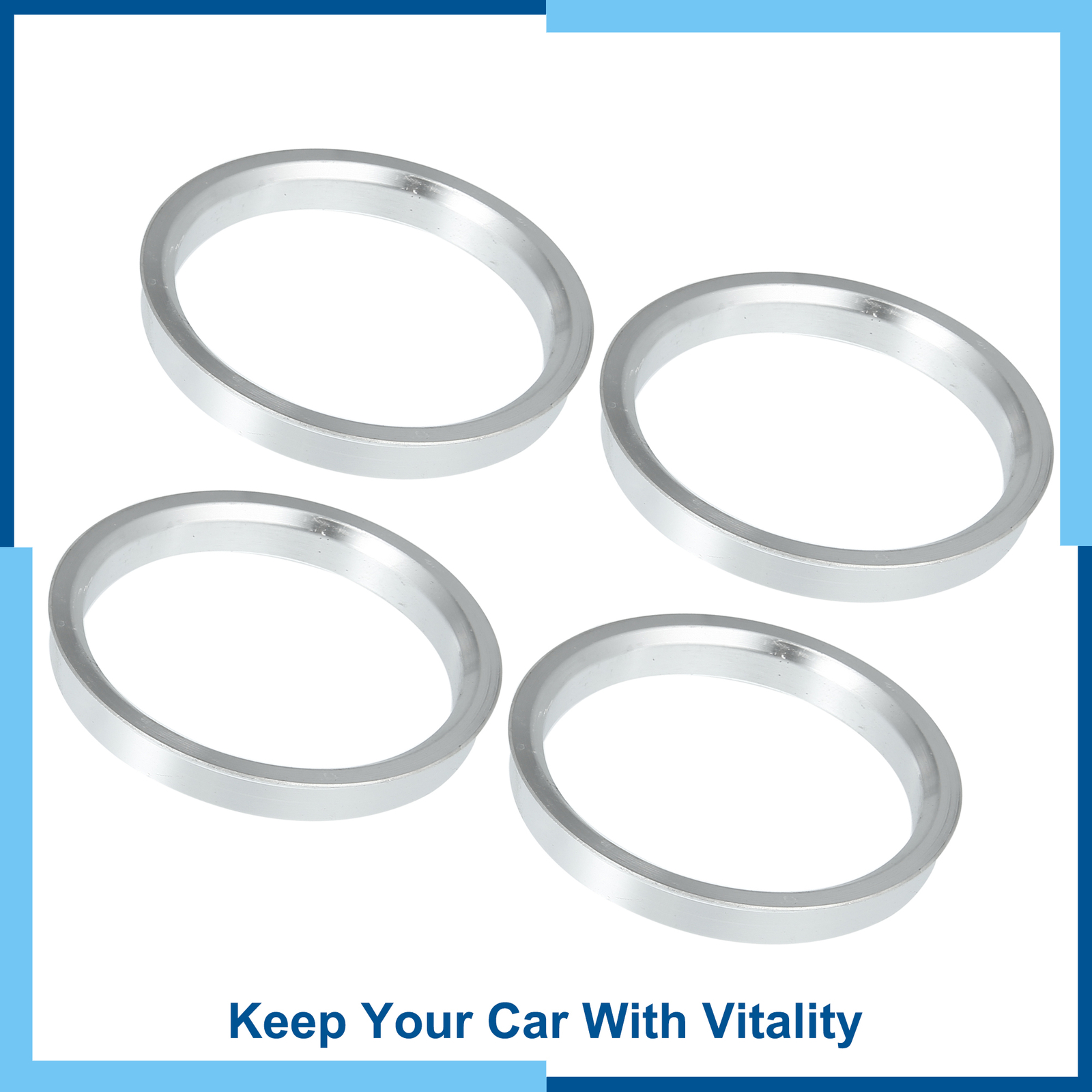 Universal Pack(4) 73.1mm to 63.3mm Car Hub Centric Rings Silver Tone Universal Pack(4) 73.1mm to 63.3mm Car Hub Centric Rings Silver Tone