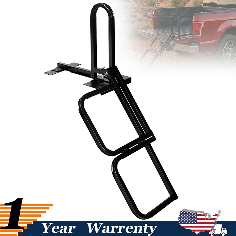 For GMC Foldable Pickup Truck Tailgate Two-Step Ladder 300 LBS Load Capacity