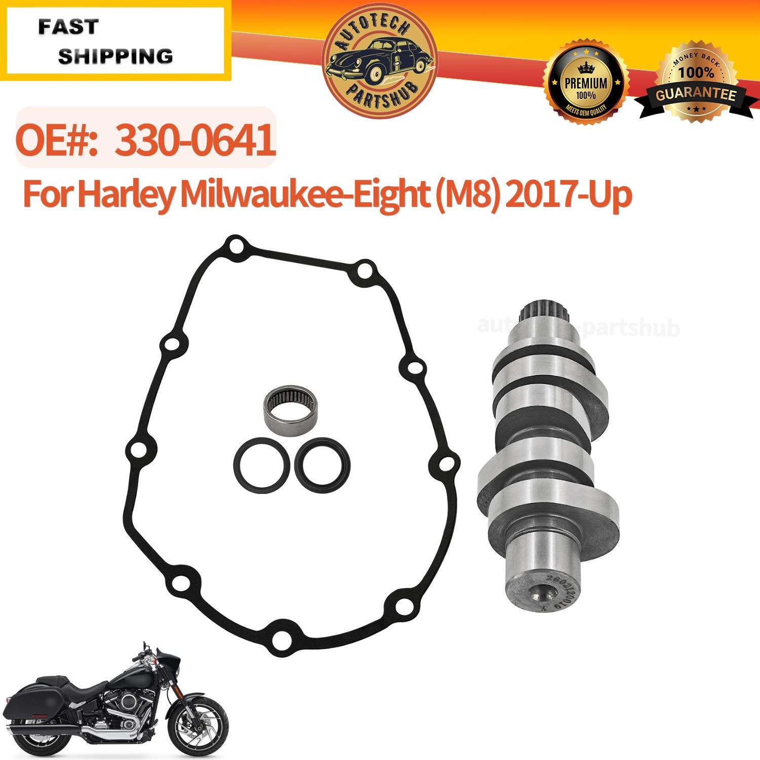 475C Chain Drive Camshaft Kit 330-0641 For 2017-2023 Harley-Davidson M8 Engine 475C Chain Drive Camshaft Kit 330-0641 For 2017-2023 Harley-Davidson M8 Engine