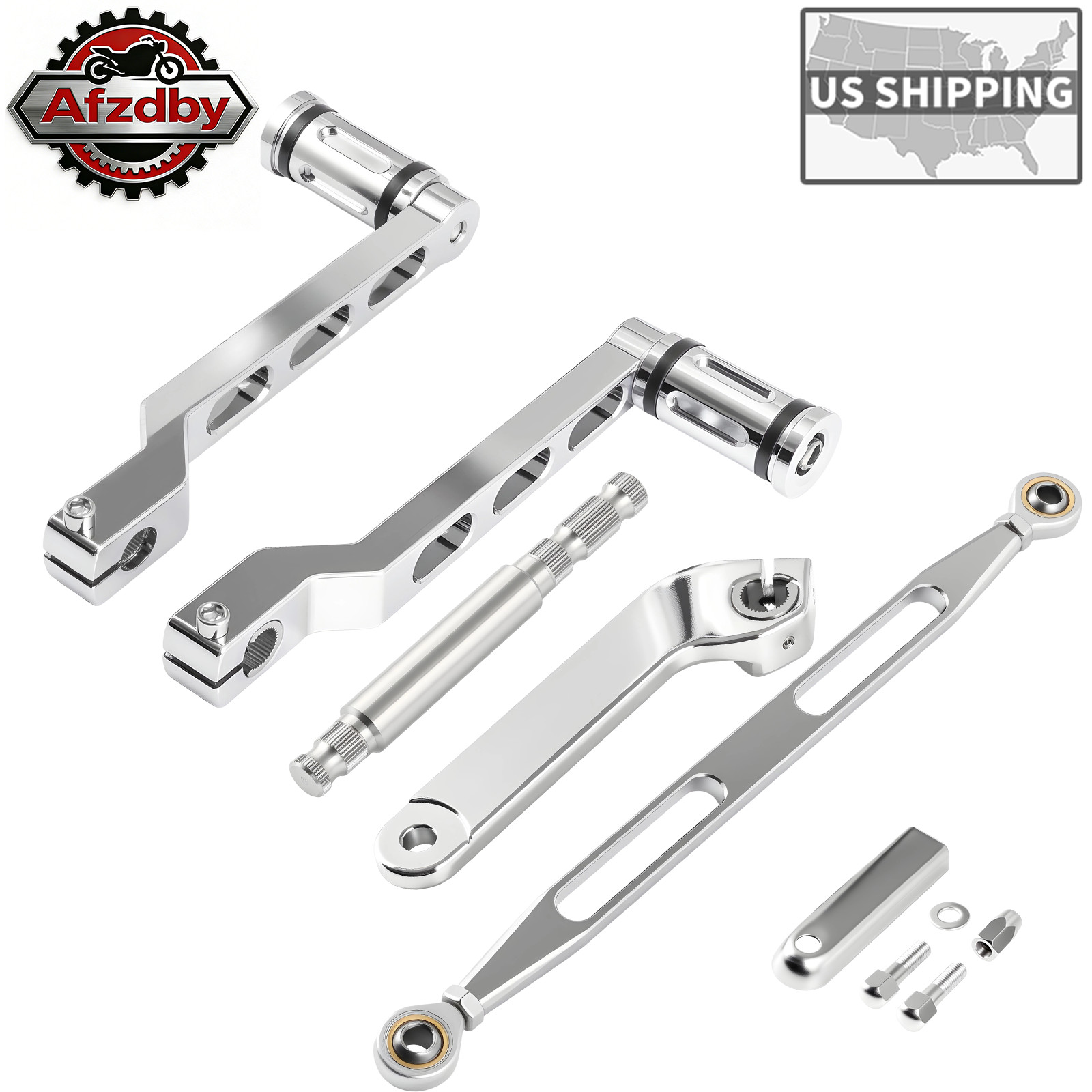 Shifter Lever Shaft+Shift Rod+Heel Toe Gear Shifter Kit for Harley Touring 84-16