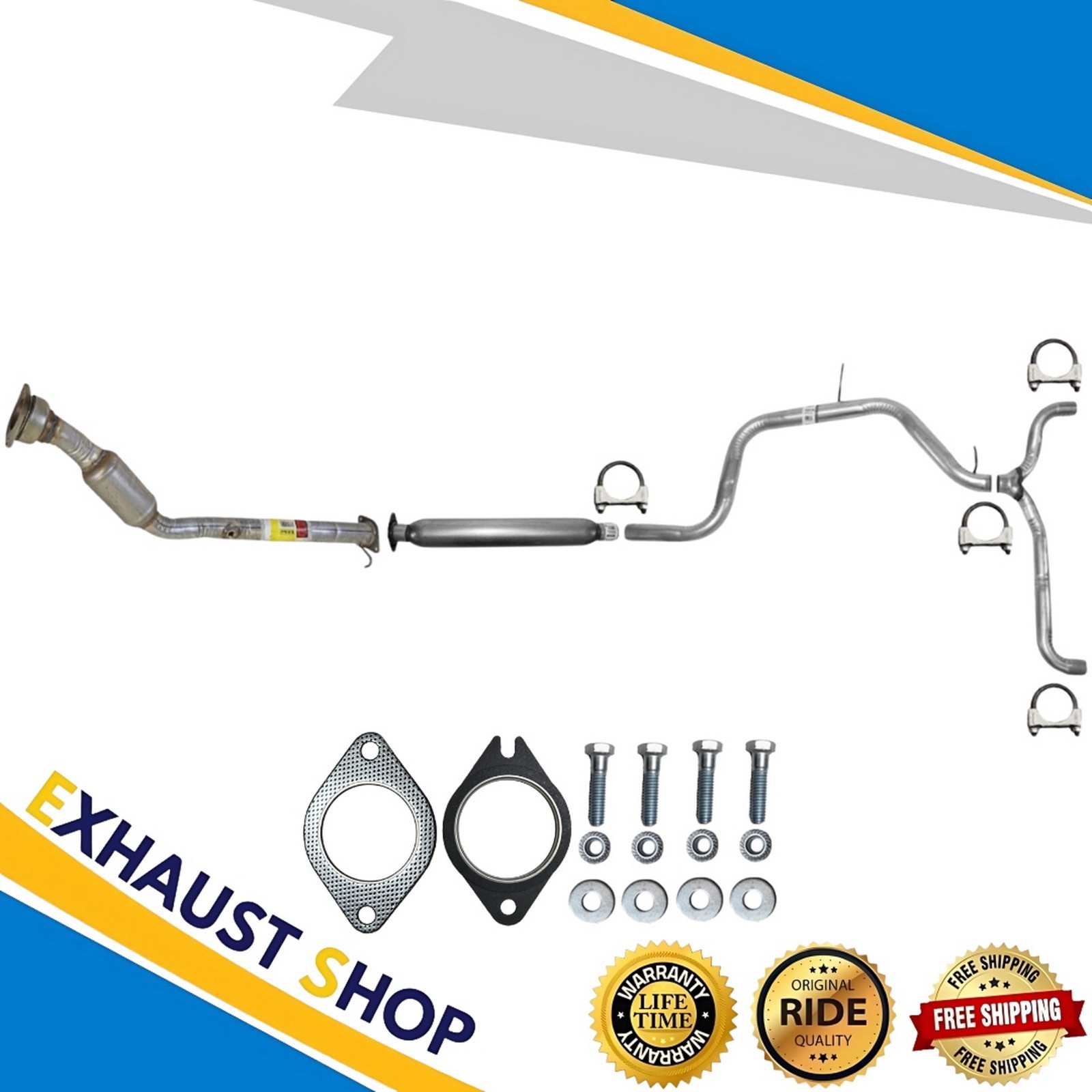 Front Catalytic + Resonator + Rear Y-Pipe For 2006 - 2009 Chevrolet Impala 3.9L