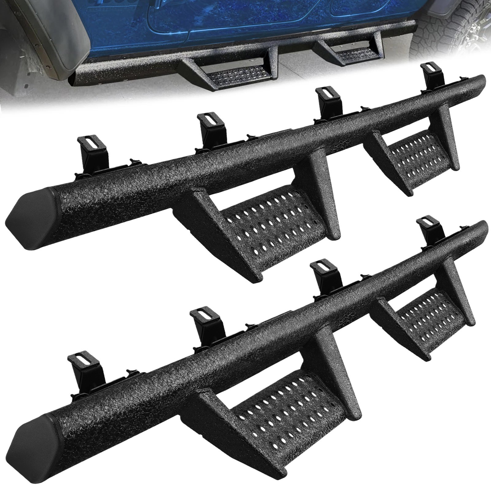 For 2020-2026 Jeep Gladiator JT 4 Door Running Board Drop Side Step Nerf Bar