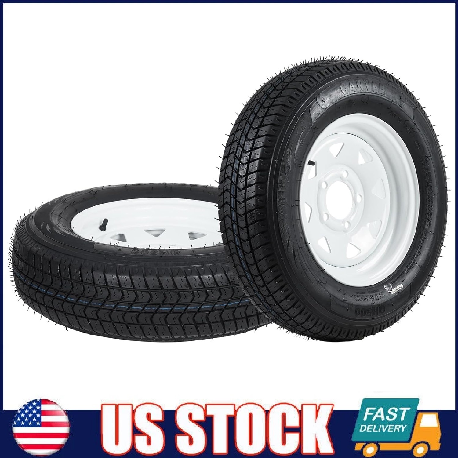 2 Pack ST205/75D14 Trailer Tires with 14\