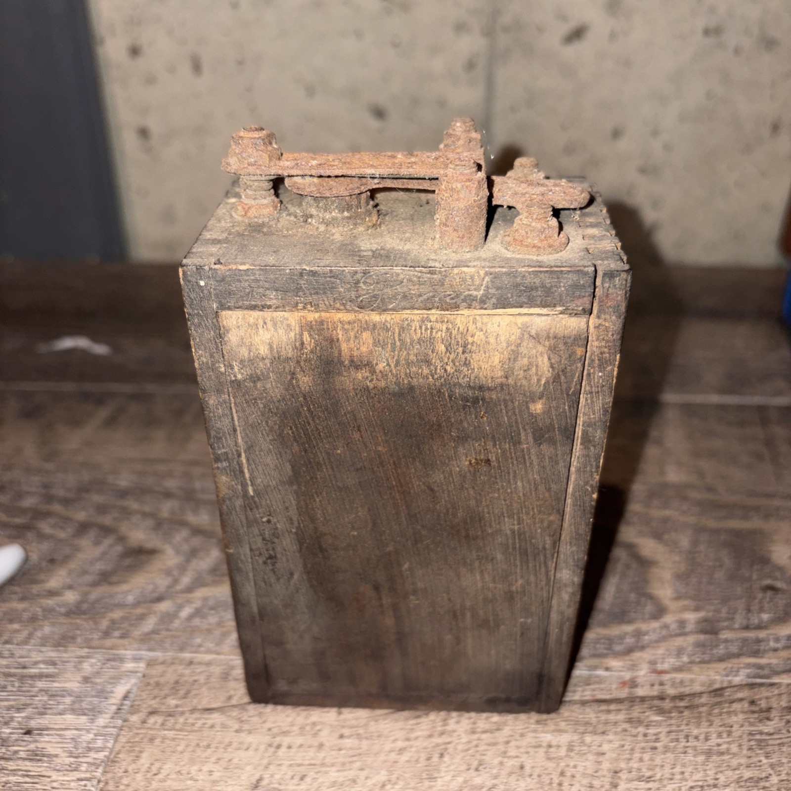 Vintage Ford Model T Ignition Coil Battery Wood Dove Tailed Wooden Box Untested