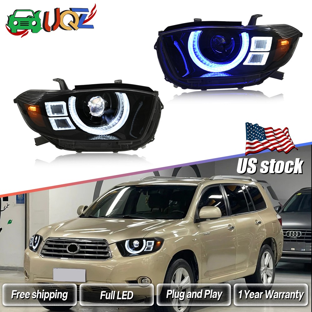 2x Full LED Headlight For Toyota Highlander 2008-2010 w/Sequential & Animation 2x Full LED Headlight For Toyota Highlander 2008-2010 w/Sequential & Animation
