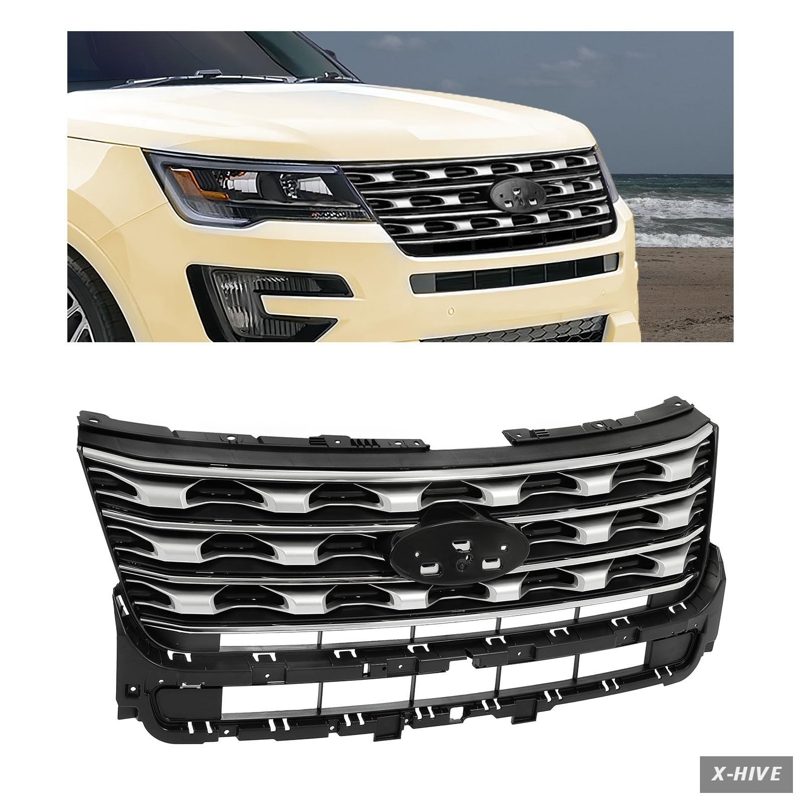 Grilles Acrylonitrile Butadiene Styrene 1 HECASA Front Upper Grille Compatible