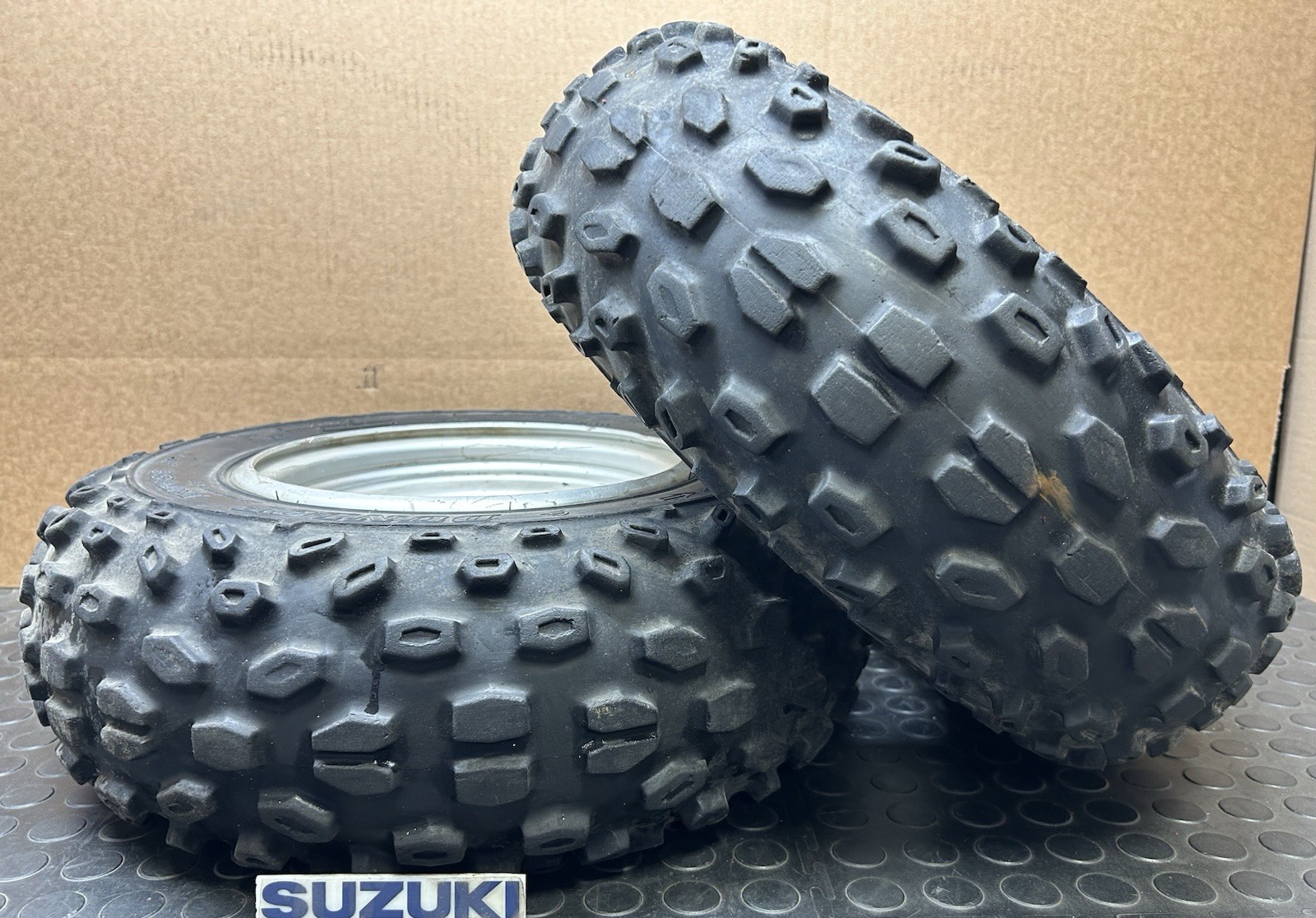 85-92 Genuine Suzuki LT230S LT250R OEM Front 4x166  Dunlop Tires and Rims LT2