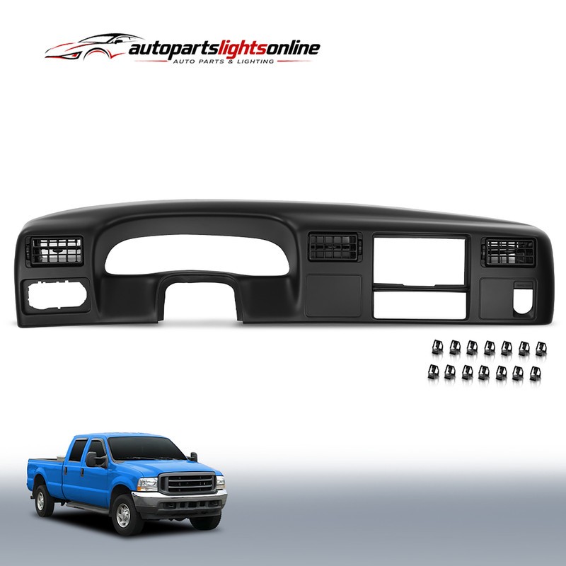 For 1999-04 Ford F250 F350 Super Duty Dash Bezel Radio Cluster Trim Panel Black