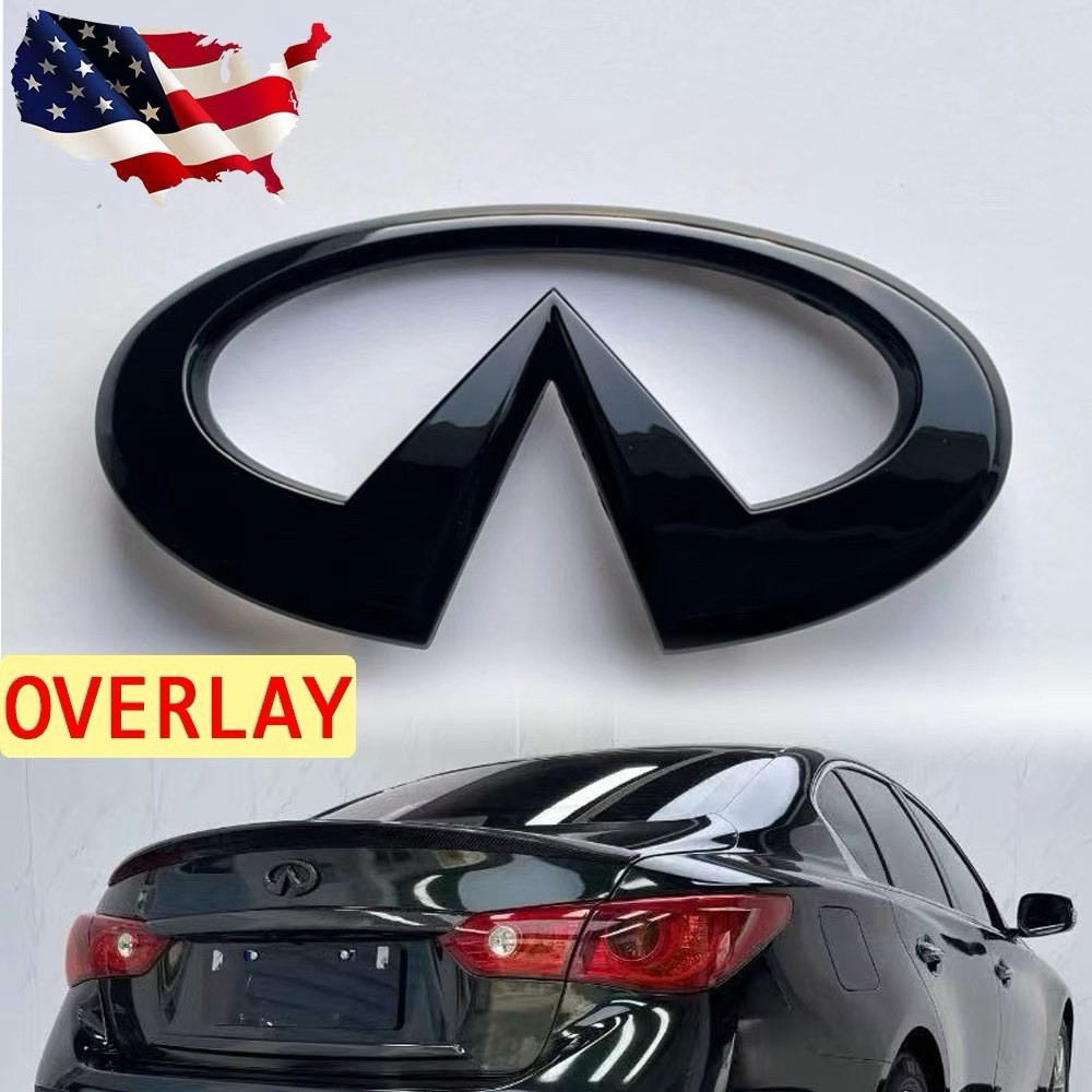 INFINITI 2014-2024 Q50 Rear Trunk Lid Nameplate Emblem Badge Gloss Black USA