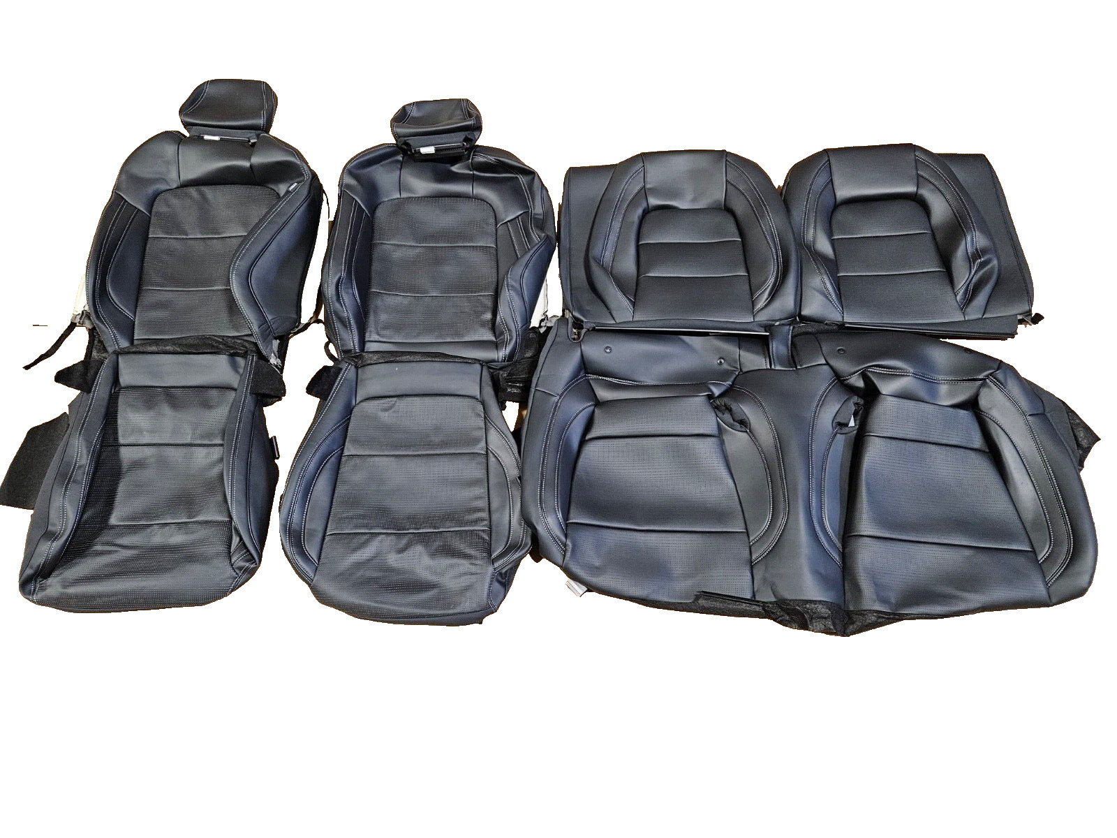 OEM Take Off Leather Seat Covers Mustang GT COUPE 2024-2026 BLACK/WHITE STITCH