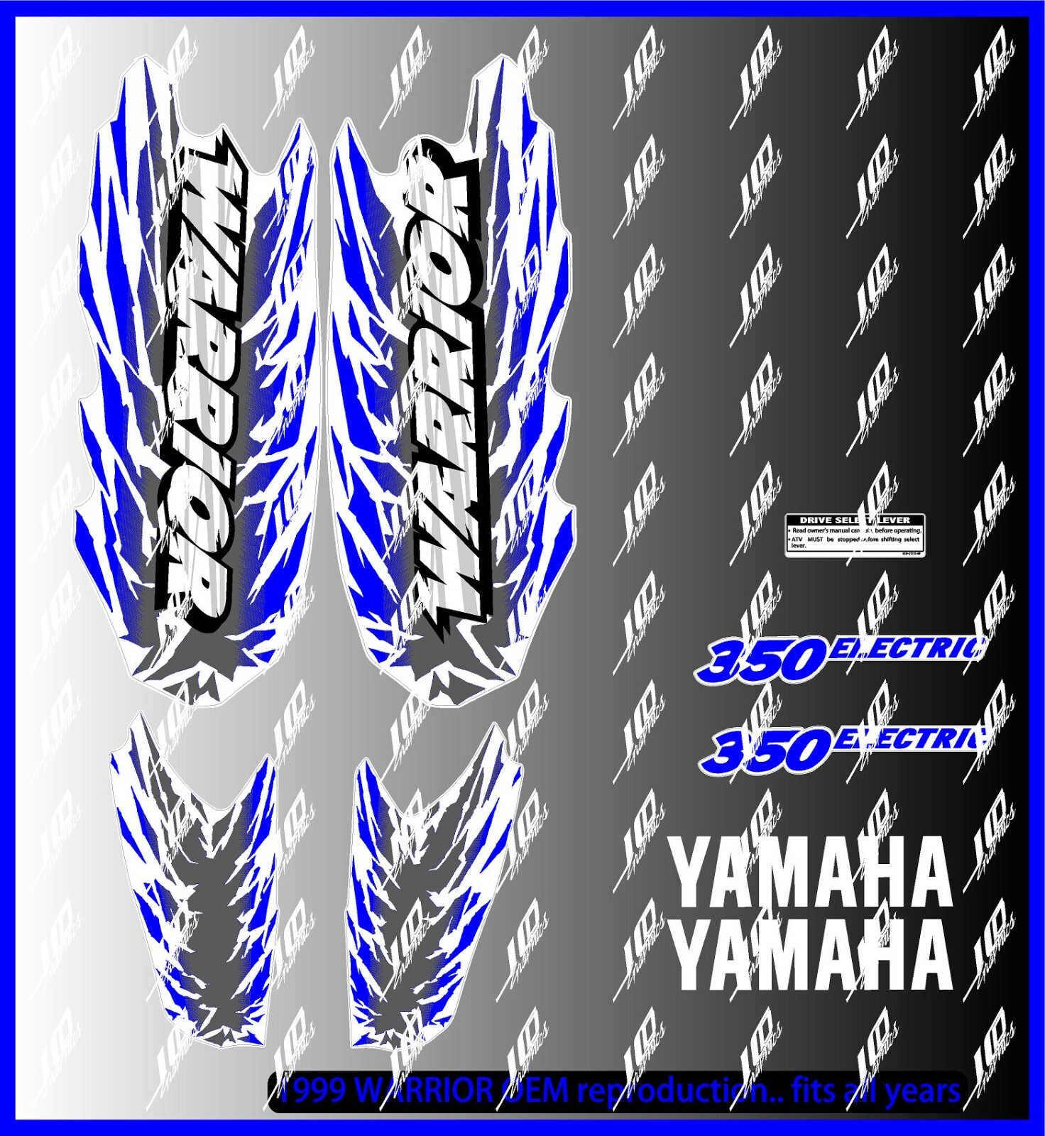 1999 YAMAHA WARRIOR full graphics kit DECALS STICKERS ..THICK AND HIGH GLOSS