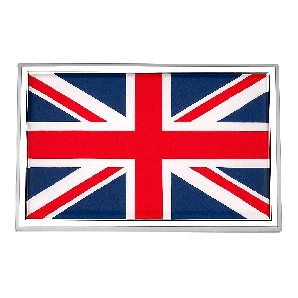 Union Jack Flag (United Kingdom / Great Britain) Chrome Car Emblem