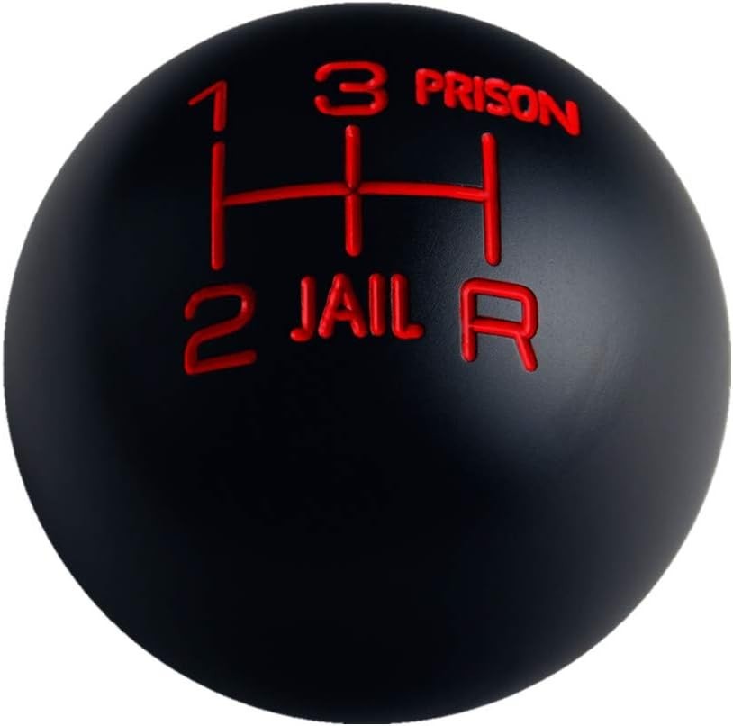 DEWHEL Weighted Round Black Jail Prison 5 Speed Shift Knob M10x1.5