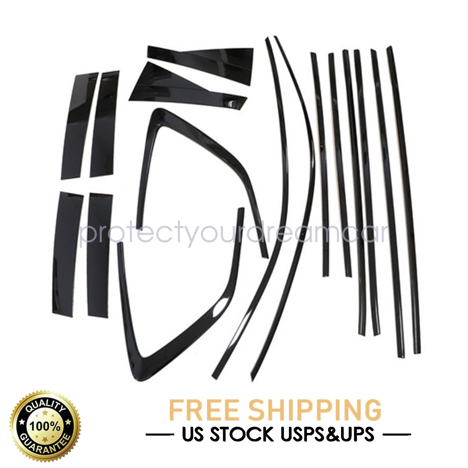 Fits 2023-2025 Honda CR-V Window Sill Molding Strip Cover Trim Glossy Black New