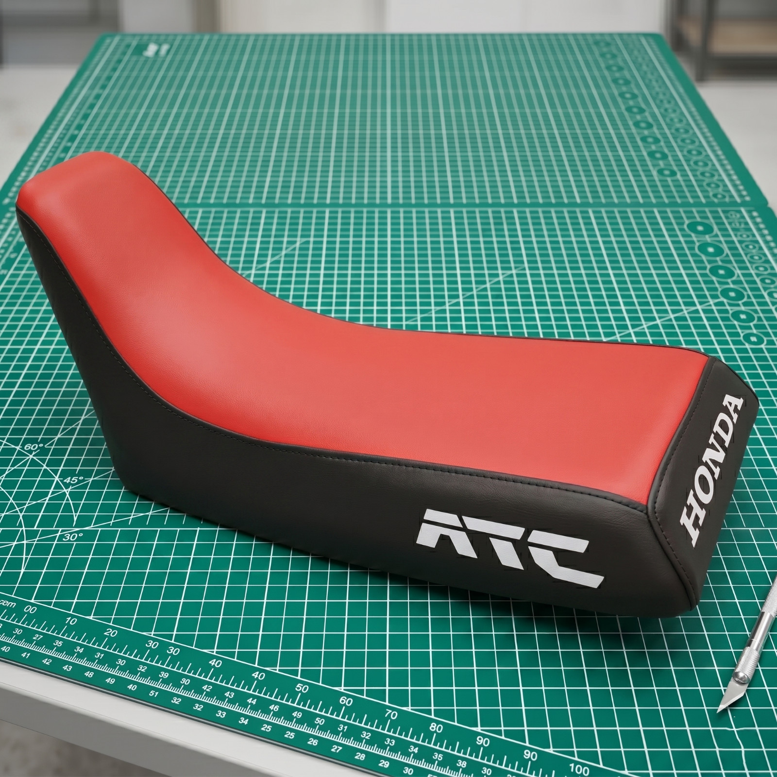 Honda ATC 200X Seat Cover For 1983 To 1985 Models Red Black Vinyl Seat Cover