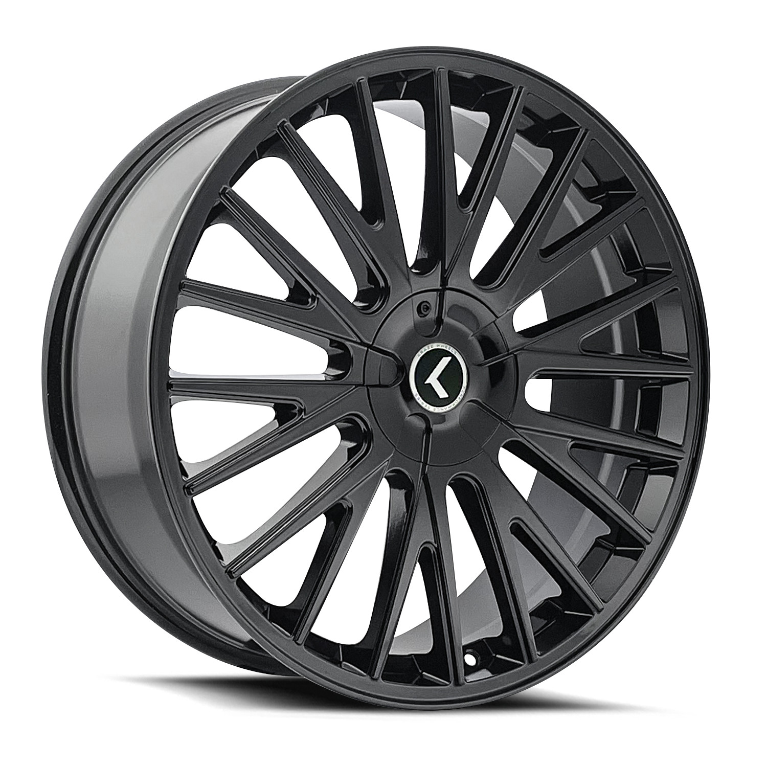 Kraze Wheels KR185 Double Down 17x8 +38 Gloss Black 5x112 5x120 (QTY 1)