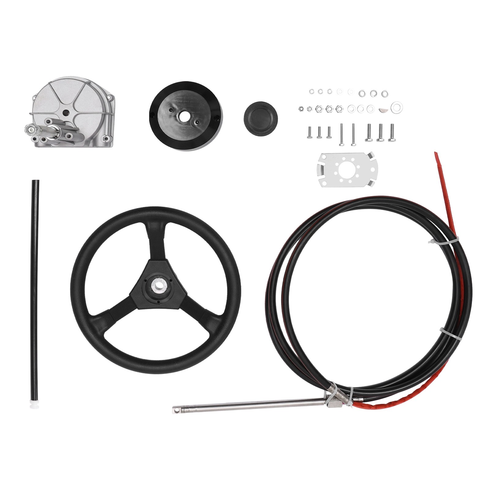 15 Foot Boat Steering Cable Wheel Kit For Yacht Fishing Boats Mechanical Manual