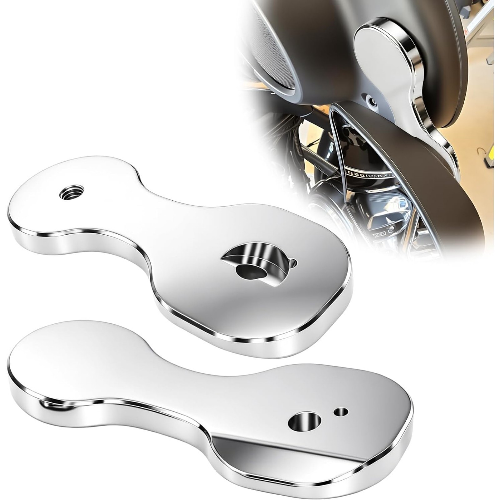 Chrome Street Glide Mirror Plugs Relocation Kit Harley Touring FLHX FLHT 14-25