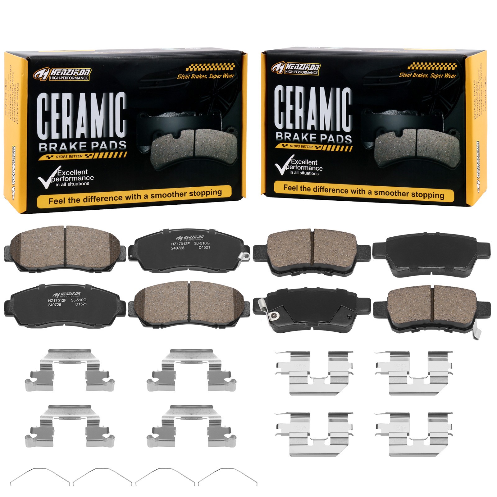 For 2005 2006 2007 2008 2009 2010 Honda Odyssey Ceramic Front and Rear Brake Pad