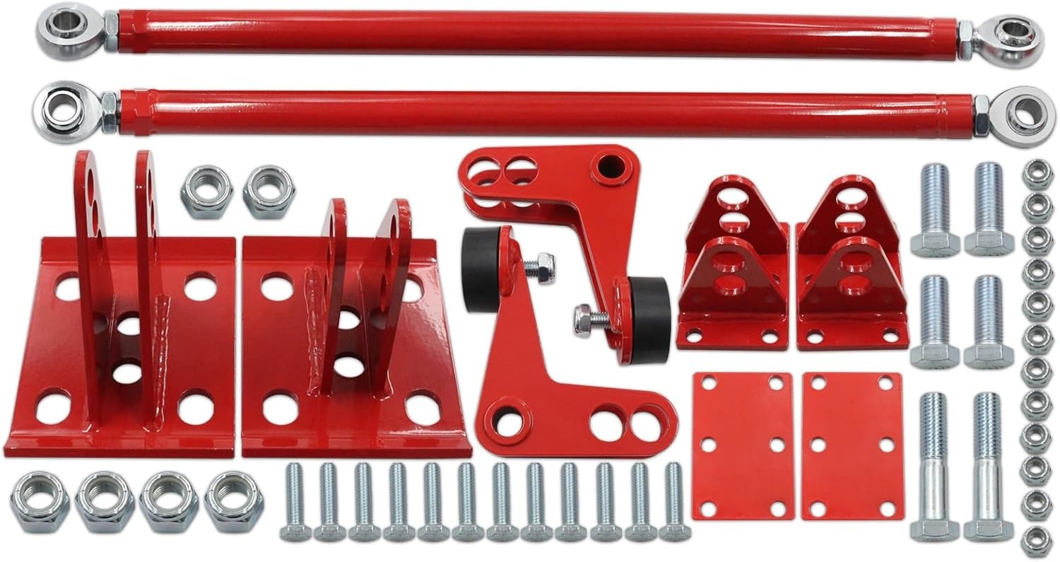 Traction Tie Bars Compatible for Chevrolet Silverado GMC Sierra 99-18 2WD Red