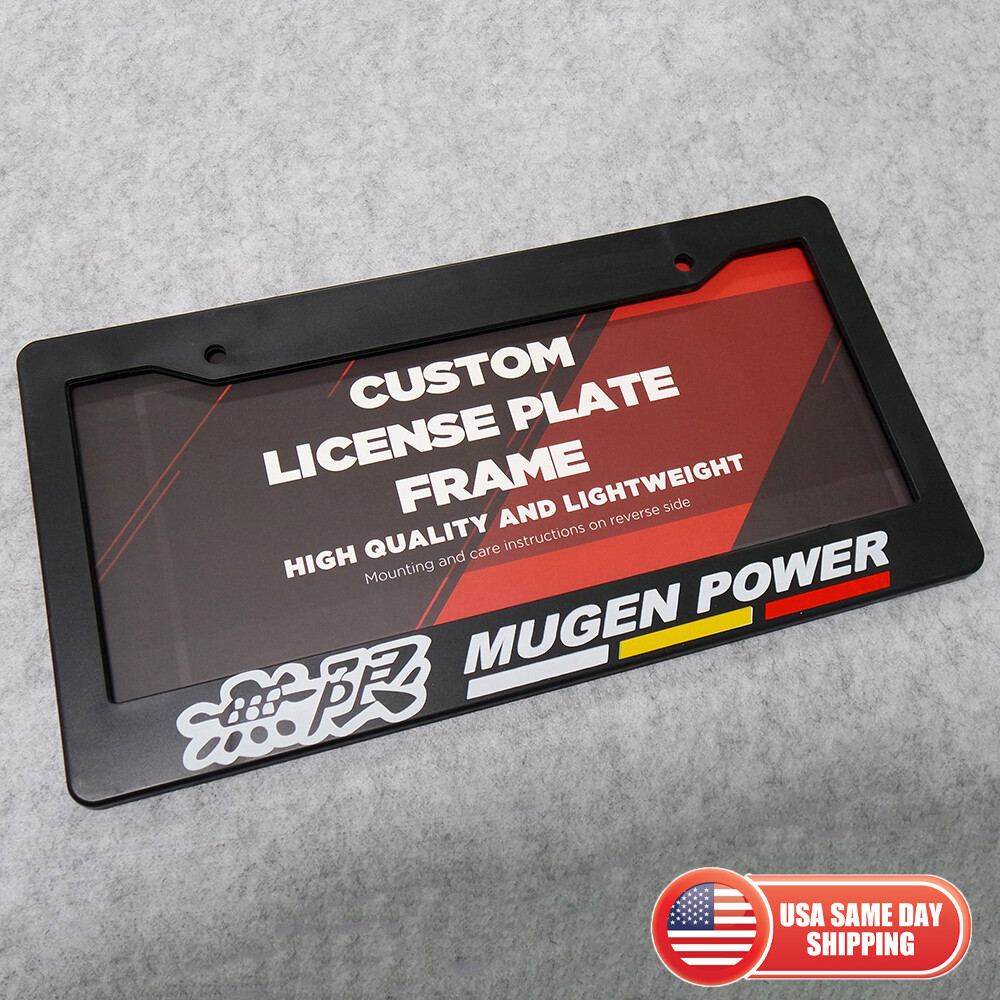 For Honda Mugen Power 無限 Bracket License Plate Frames Cover Sport Black