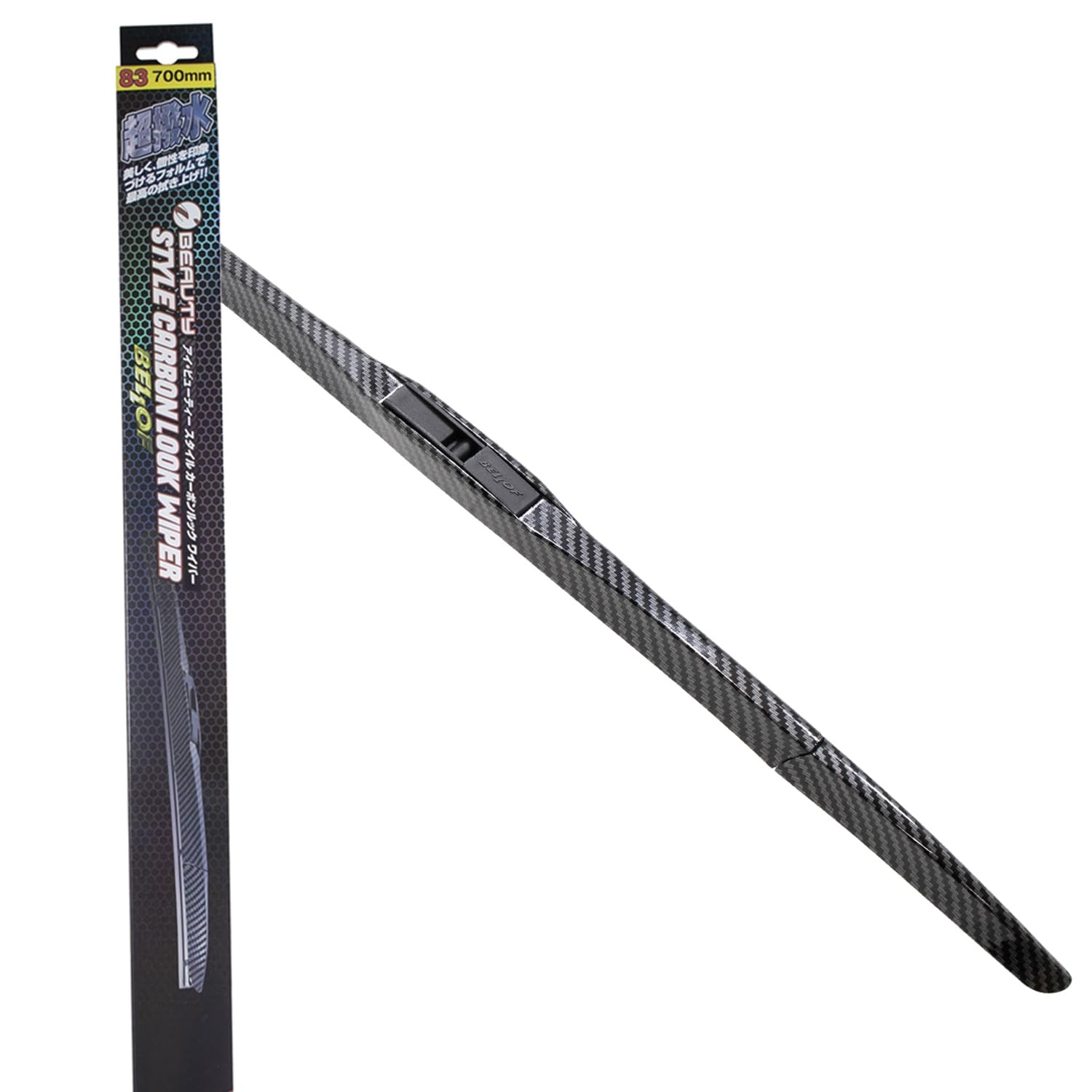BELLOF Wiper Blade, Super Water-Repellent Design, Carbon Fiber Look, U-Hook Type