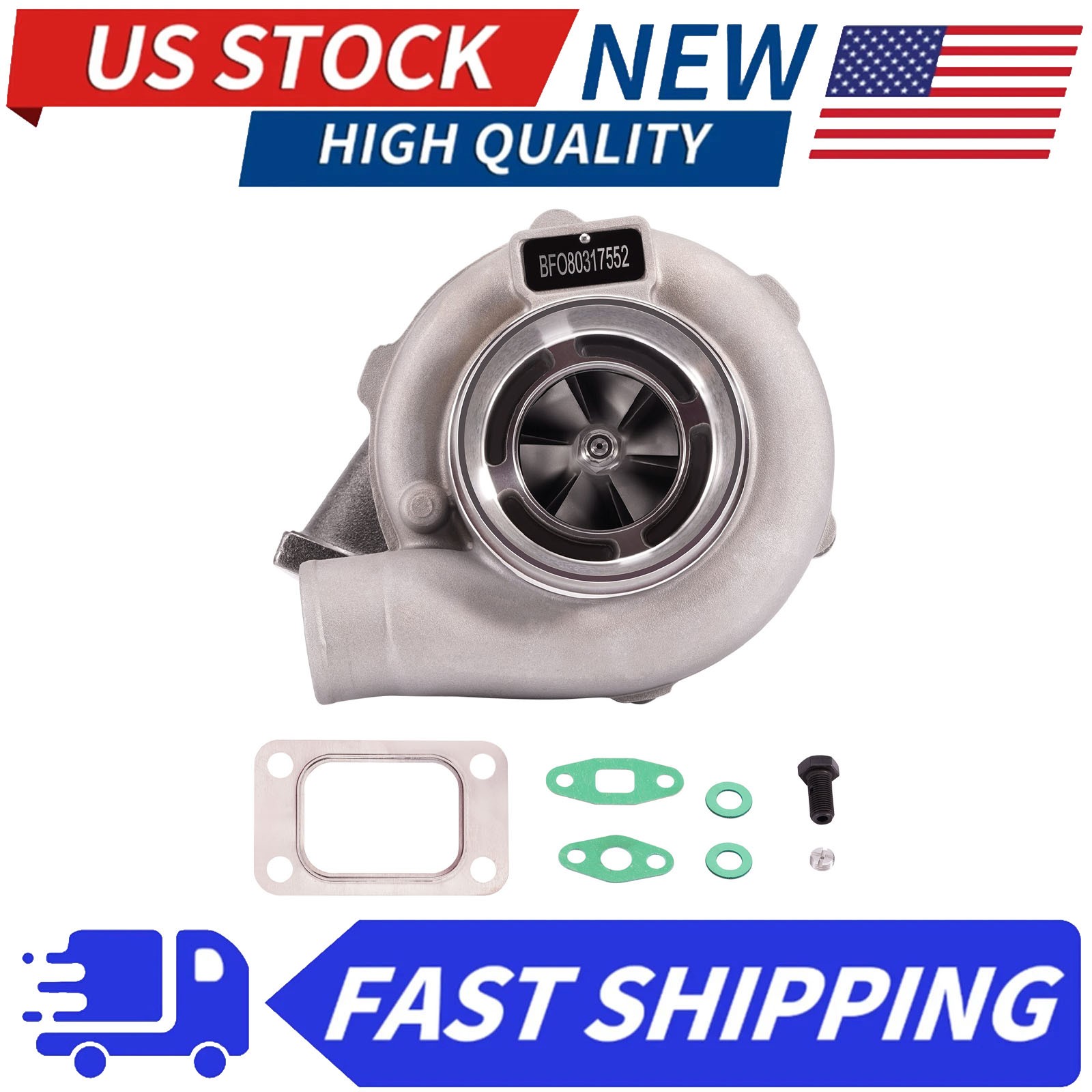 GT30 GT3037 GT3076 T3.82 A/R 51 TRIM POLISHED TURBO TURBOCHARGER 500+HP