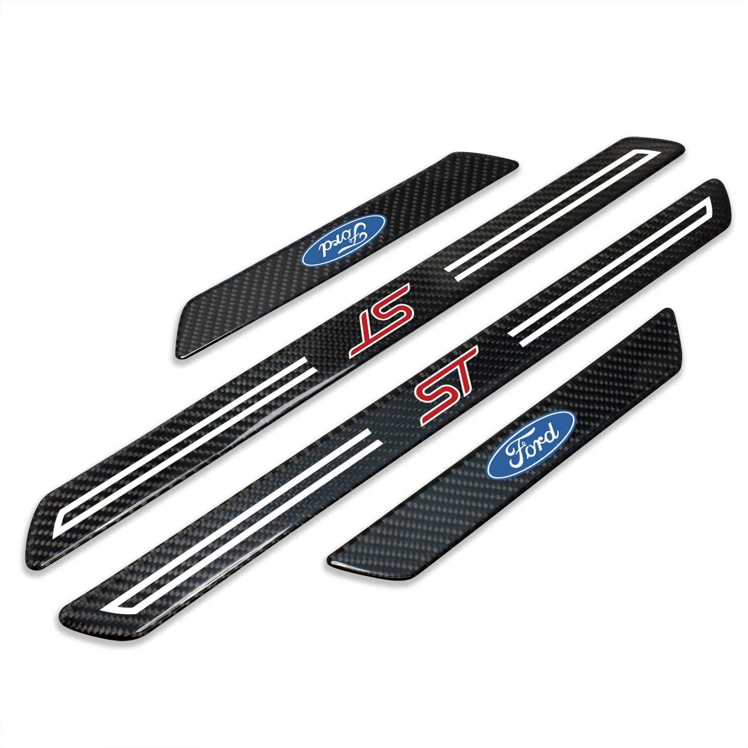 Ford ST Carbon Fiber 4 Pcs Universal Door Sill Plates Guard Ford ST Carbon Fiber 4 Pcs Universal Door Sill Plates Guard