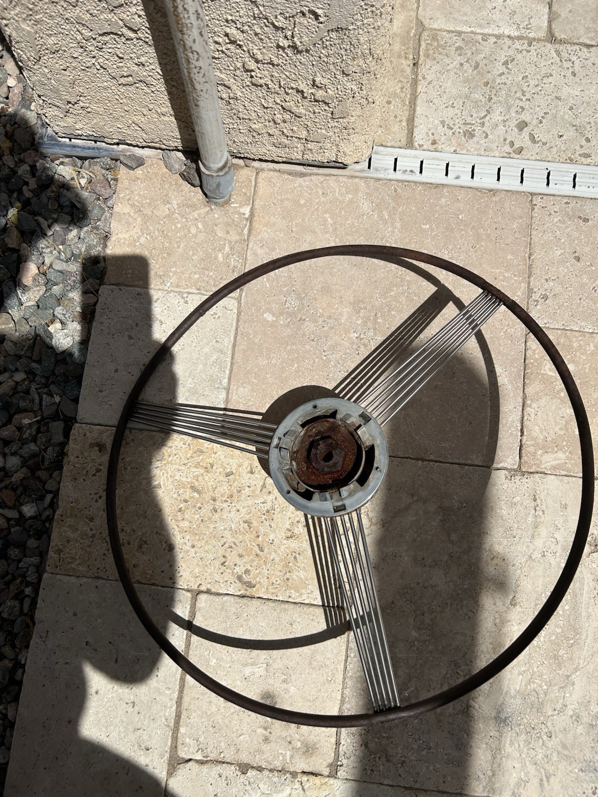 Circa 1937 1938 Buick 8 Five Spoke Banjo Steering Wheel Yard Art/Restoration Circa 1937 1938 Buick 8 Five Spoke Banjo Steering Wheel Yard Art/Restoration