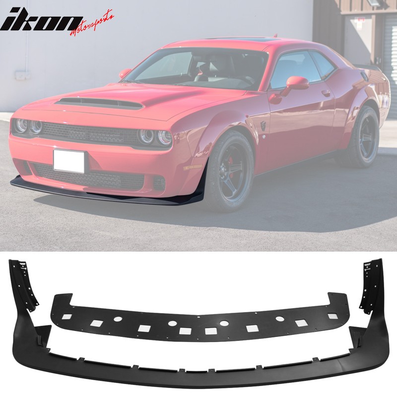 For 18-23 Dodge Challenger Demon & Widebody Front Lip DM Style Textured Black PP