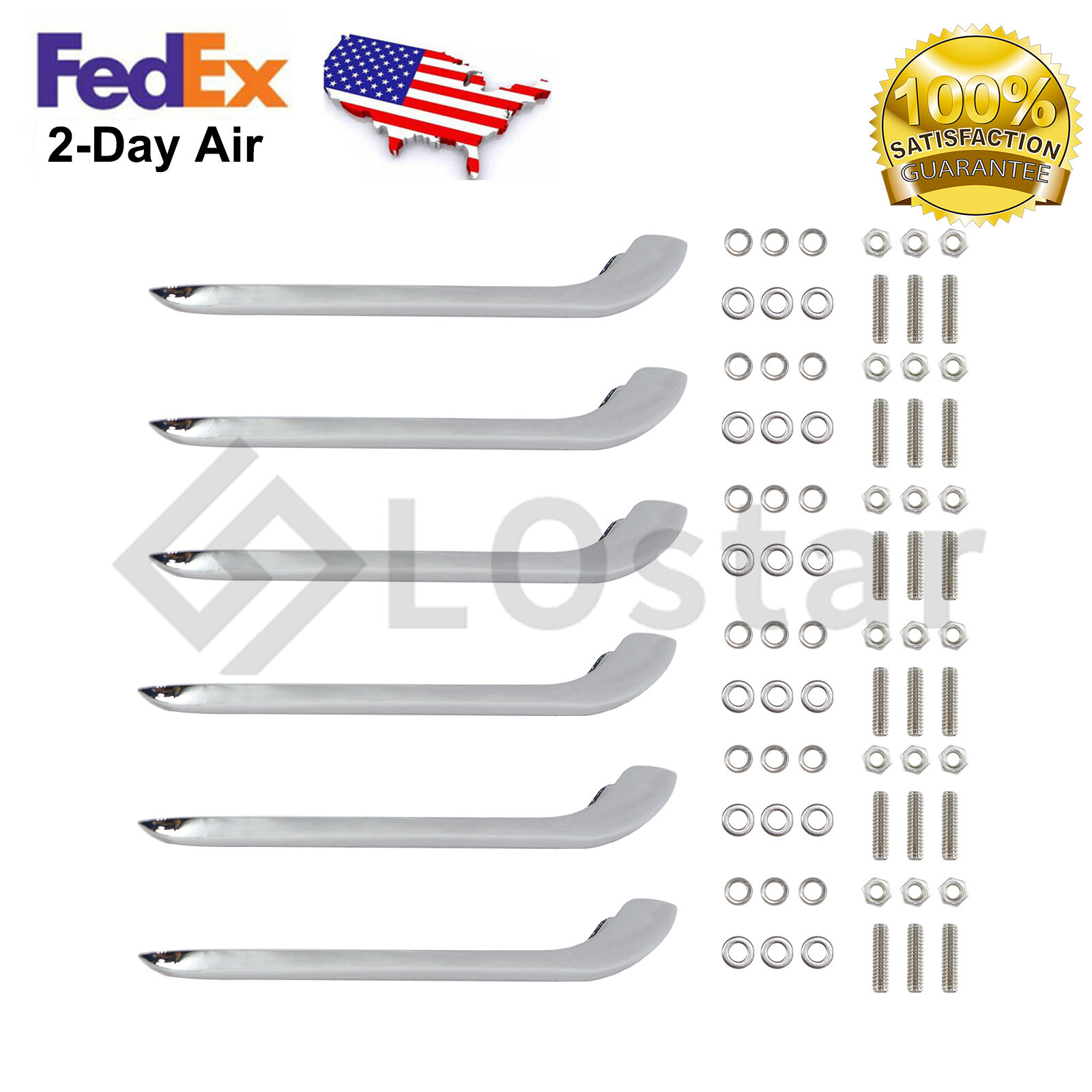 6x Chrome Fender Side Molding Trim 9 1/4 6x Chrome Fender Side Molding Trim 9 1/4