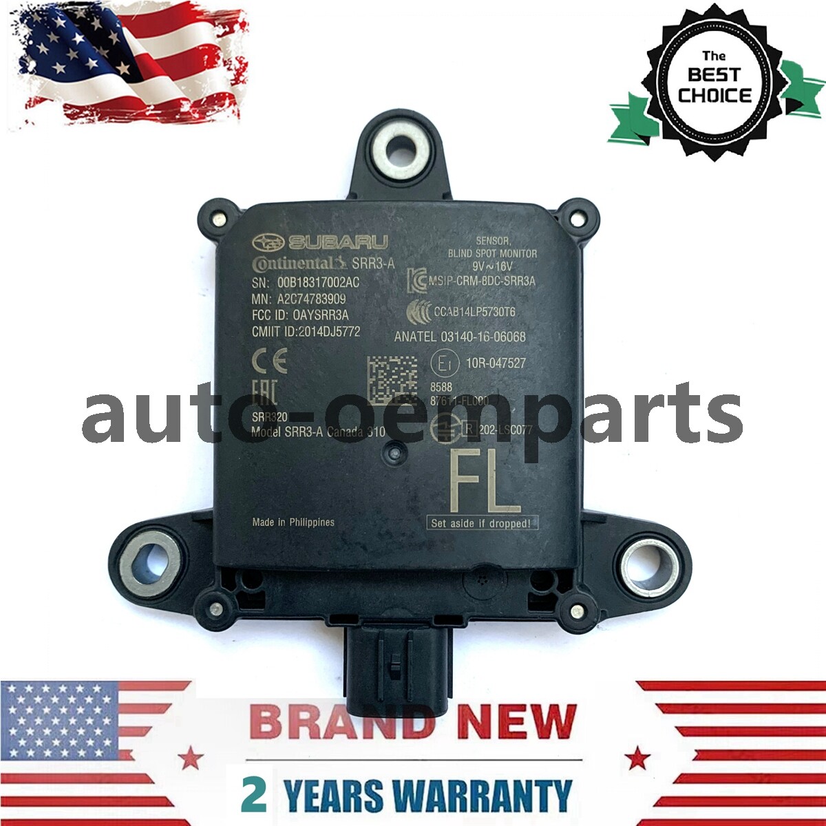 OEM Rear Blind Spot Radar Sensor 87611-FL000 for 2018-2023 SUBARU CROSSTREK 
